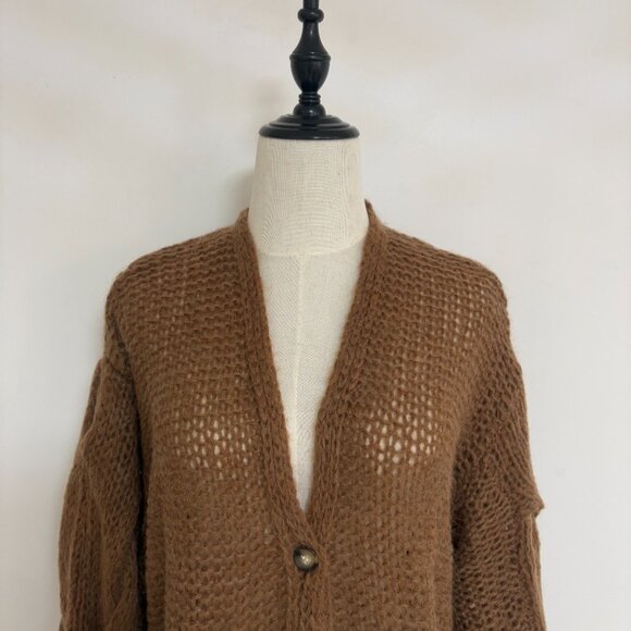 NWOT! Loewe Anagram Open-knit Mohair-blend Cardigan - Picture 6 of 14
